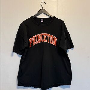 Princeton Black Graphic Tee with Orange Logo